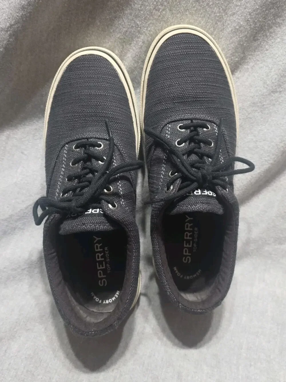 sperry 9 mens Top-sider Memory Foam Canvas Lightly Used